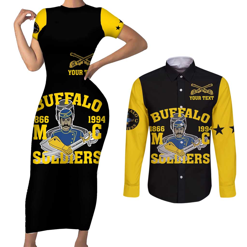 Personalized Buffalo Soldier Couples Matching Short Sleeve Bodycon Dress and Long Sleeve Button Shirt We Can We Will Ready And Forward - Wonder Print Shop