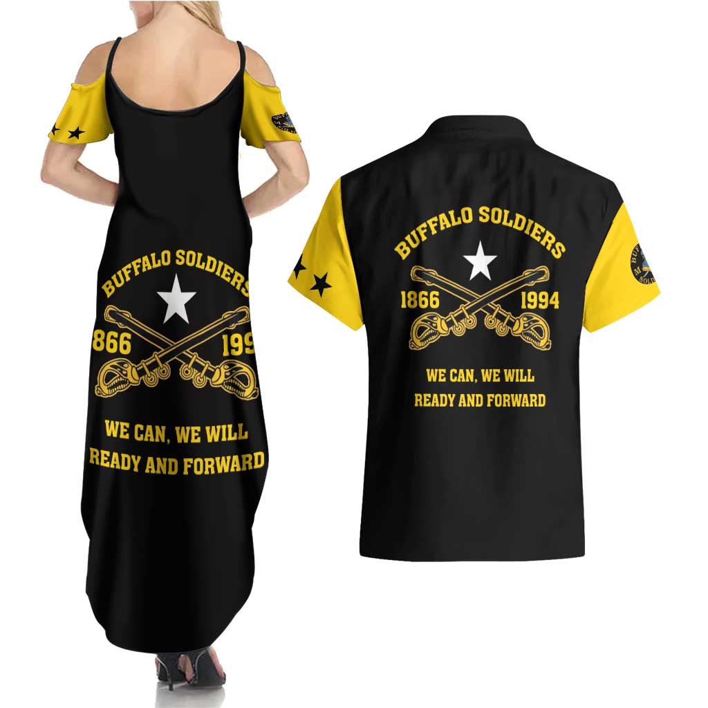 Personalized Buffalo Soldier Couples Matching Summer Maxi Dress and Hawaiian Shirt We Can We Will Ready And Forward - Wonder Print Shop