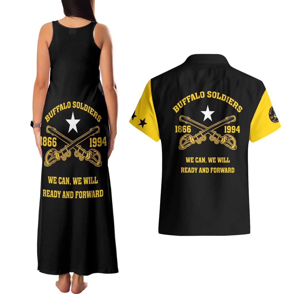Personalized Buffalo Soldier Couples Matching Tank Maxi Dress and Hawaiian Shirt We Can We Will Ready And Forward - Wonder Print Shop