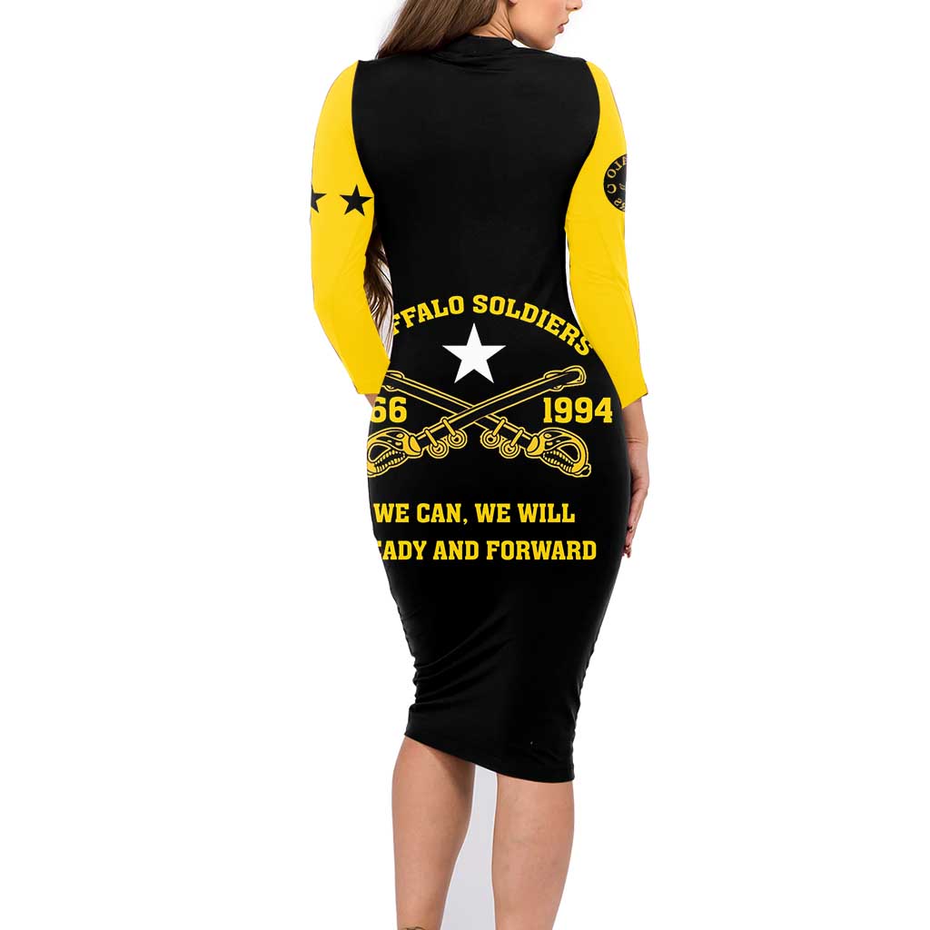 Personalized Buffalo Soldier Family Matching Long Sleeve Bodycon Dress and Hawaiian Shirt We Can We Will Ready And Forward - Wonder Print Shop