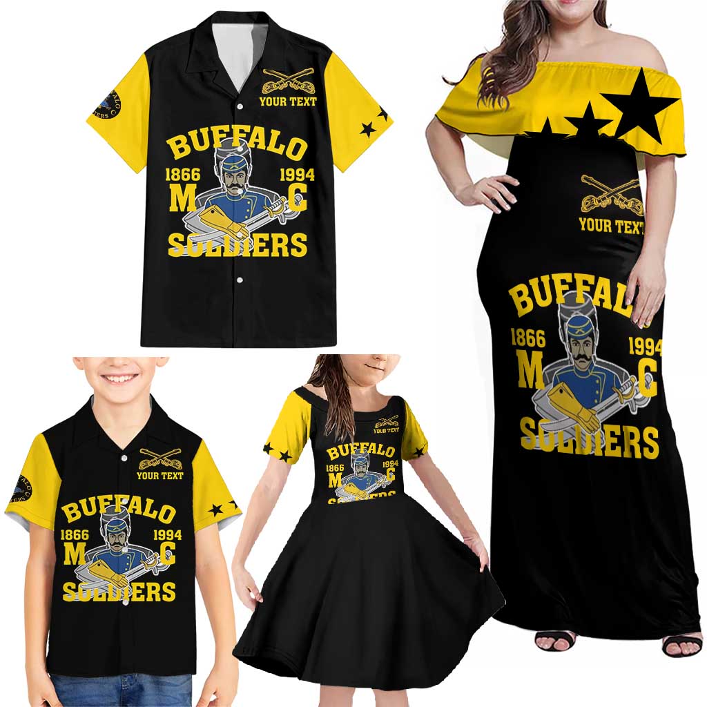 Personalized Buffalo Soldier Family Matching Off Shoulder Maxi Dress and Hawaiian Shirt We Can We Will Ready And Forward - Wonder Print Shop