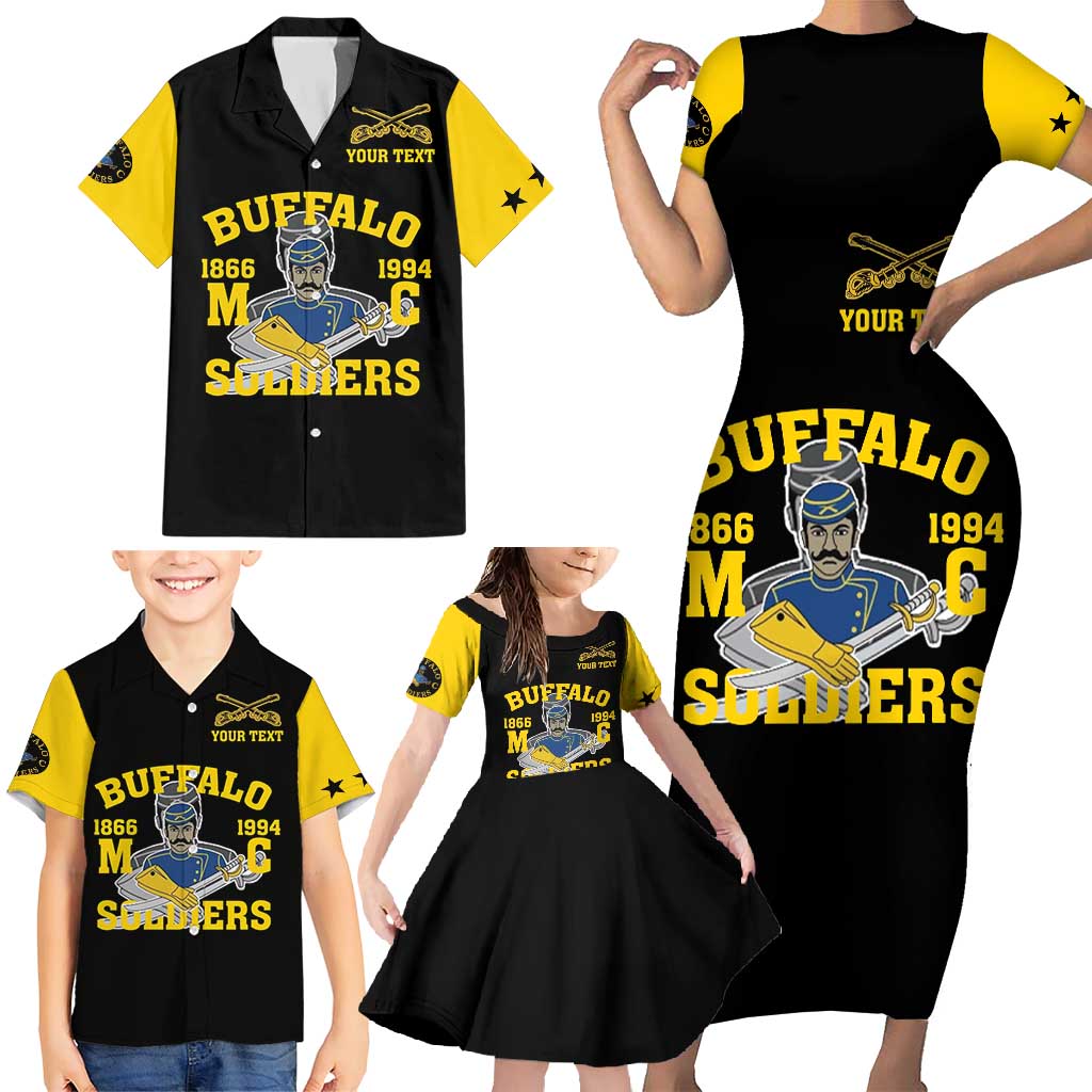 Personalized Buffalo Soldier Family Matching Short Sleeve Bodycon Dress and Hawaiian Shirt We Can We Will Ready And Forward - Wonder Print Shop