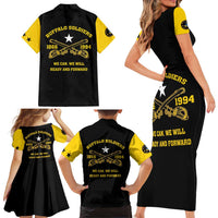 Personalized Buffalo Soldier Family Matching Short Sleeve Bodycon Dress and Hawaiian Shirt We Can We Will Ready And Forward - Wonder Print Shop