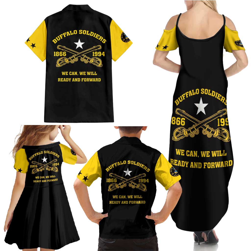 Personalized Buffalo Soldier Family Matching Summer Maxi Dress and Hawaiian Shirt We Can We Will Ready And Forward - Wonder Print Shop