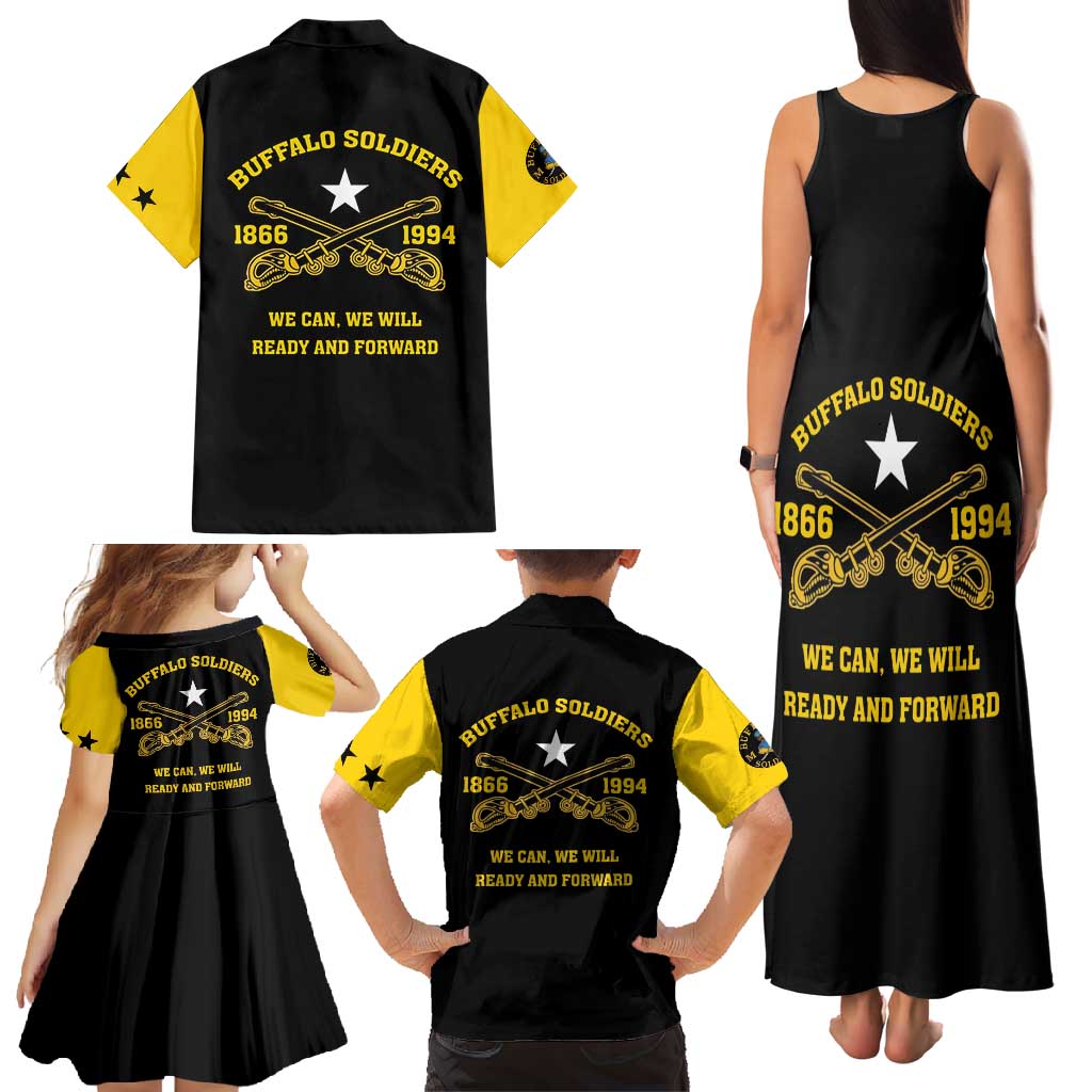 Personalized Buffalo Soldier Family Matching Tank Maxi Dress and Hawaiian Shirt We Can We Will Ready And Forward - Wonder Print Shop