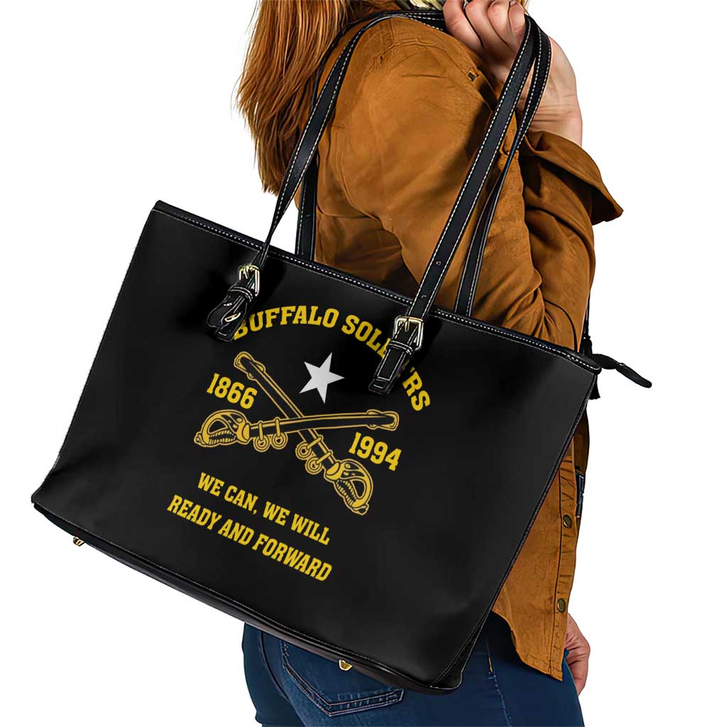 Buffalo Soldier Leather Tote Bag We Can We Will Ready And Forward - Wonder Print Shop