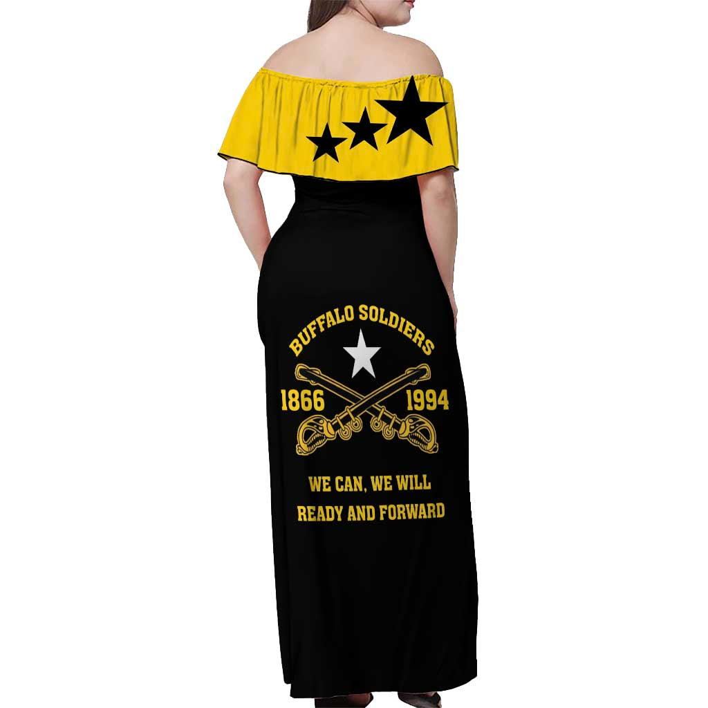 Personalized Buffalo Soldier Off Shoulder Maxi Dress We Can We Will Ready And Forward - Wonder Print Shop