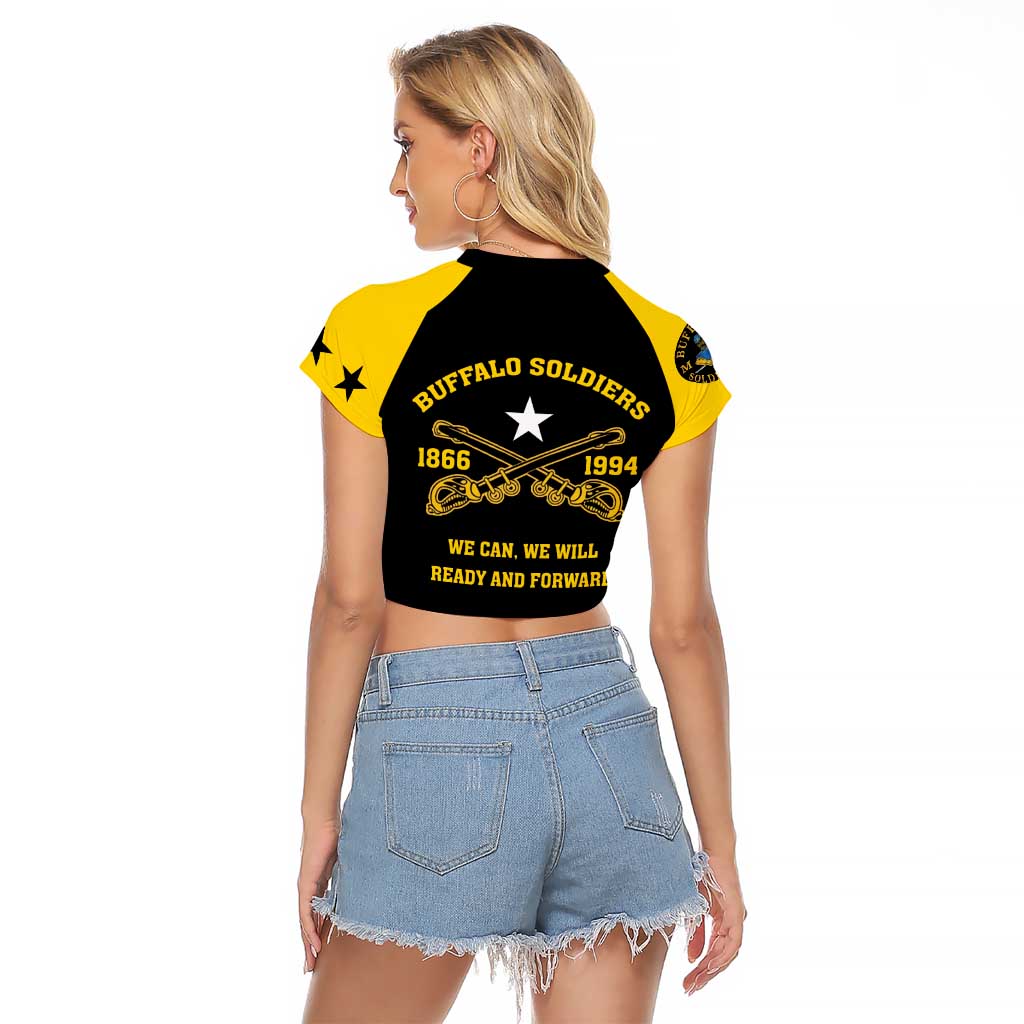 Personalized Buffalo Soldier Raglan Cropped T Shirt We Can We Will Ready And Forward - Wonder Print Shop
