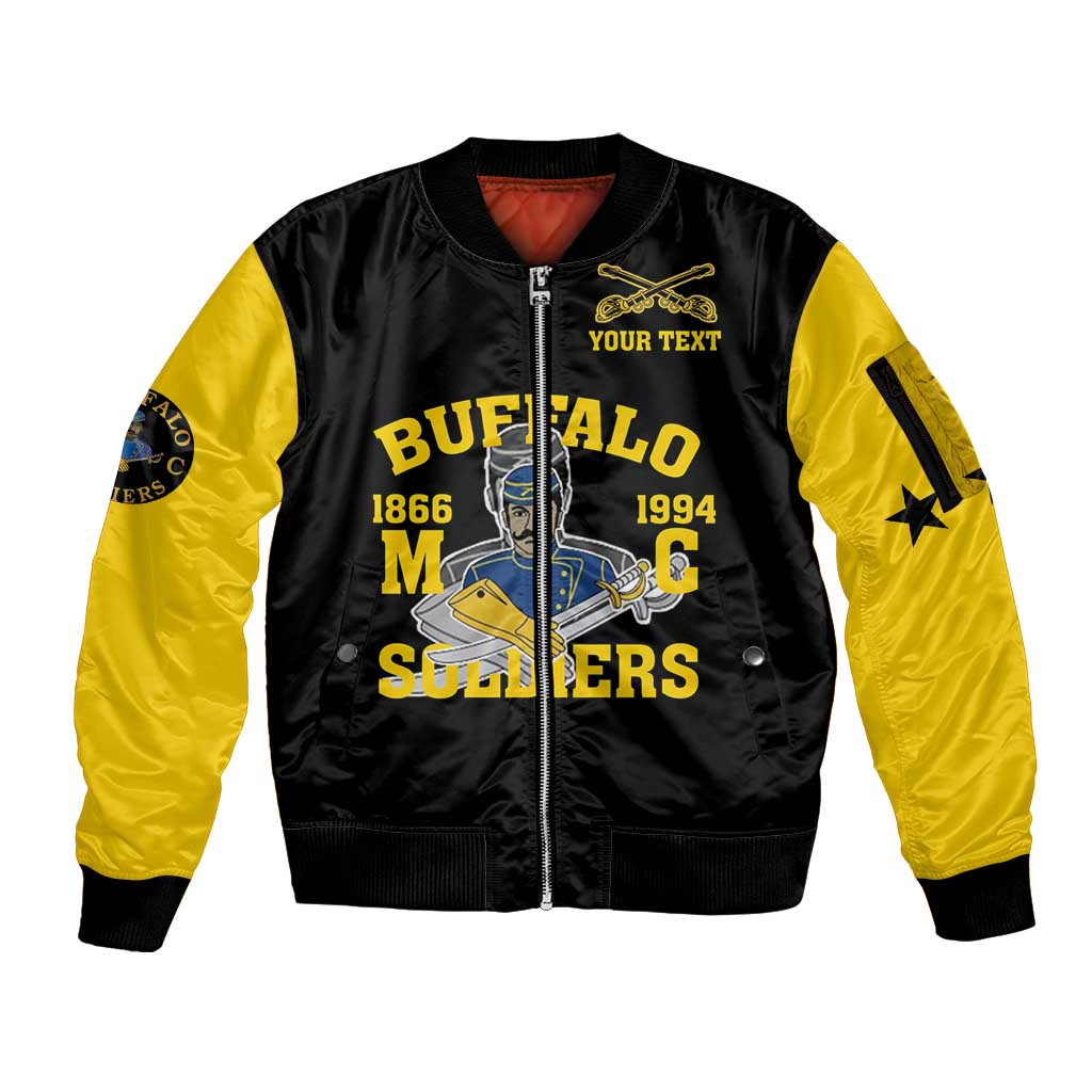 Personalized Buffalo Soldier Sleeve Zip Bomber Jacket We Can We Will Ready And Forward - Wonder Print Shop