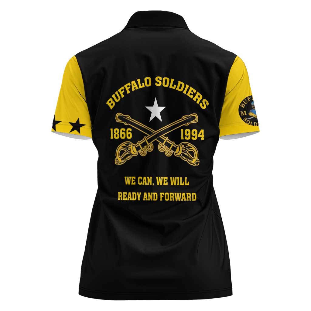 Personalized Buffalo Soldier Women Polo Shirt We Can We Will Ready And Forward - Wonder Print Shop