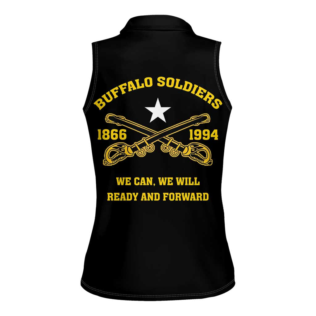 Personalized Buffalo Soldier Women Sleeveless Polo Shirt We Can We Will Ready And Forward - Wonder Print Shop