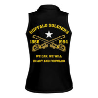 Personalized Buffalo Soldier Women Sleeveless Polo Shirt We Can We Will Ready And Forward - Wonder Print Shop
