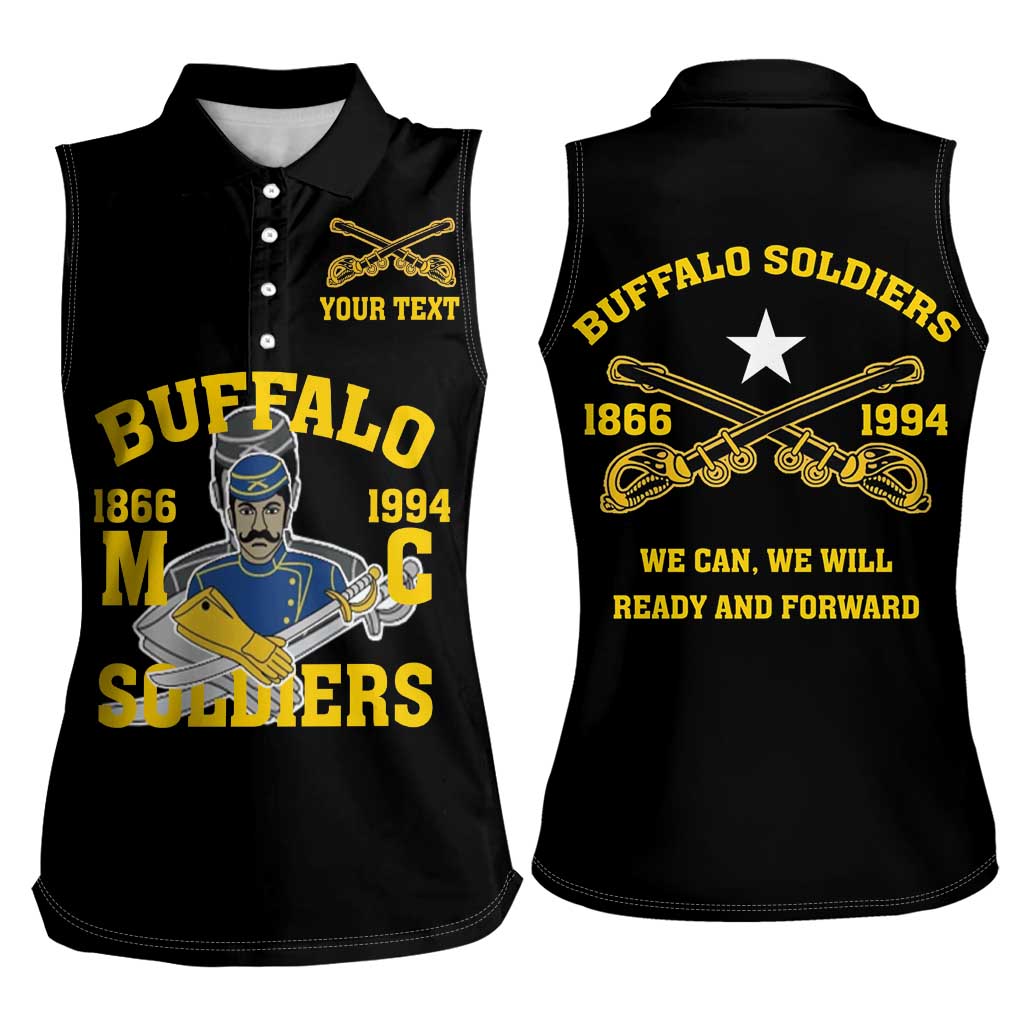 Personalized Buffalo Soldier Women Sleeveless Polo Shirt We Can We Will Ready And Forward - Wonder Print Shop