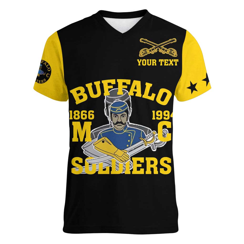 Personalized Buffalo Soldier Women V-Neck T-Shirt We Can We Will Ready And Forward - Wonder Print Shop