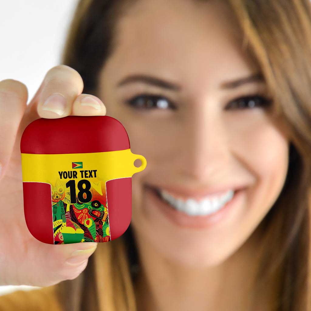 Custom Guyana Football AirPods Case Golden Jaguars Spirit - Yellow - Wonder Print Shop