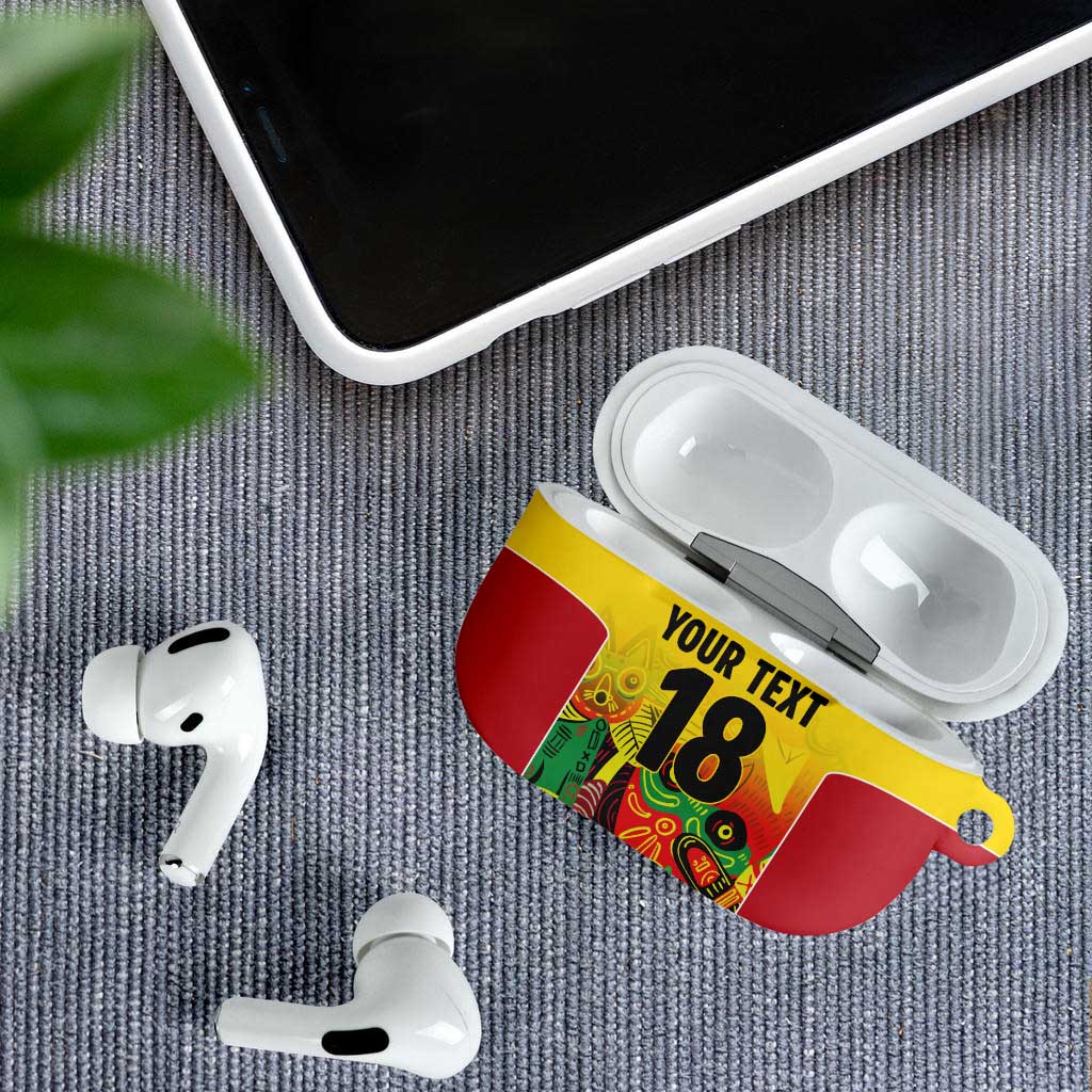 Custom Guyana Football AirPods Case Golden Jaguars Spirit - Yellow - Wonder Print Shop