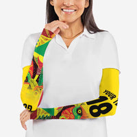 Custom Guyana Football Arm Sleeves Golden Jaguars Spirit - Yellow - Wonder Print Shop