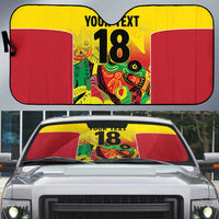 Custom Guyana Football Auto Sun Shade Golden Jaguars Spirit - Yellow - Wonder Print Shop