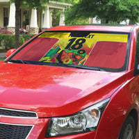 Custom Guyana Football Auto Sun Shade Golden Jaguars Spirit - Yellow - Wonder Print Shop