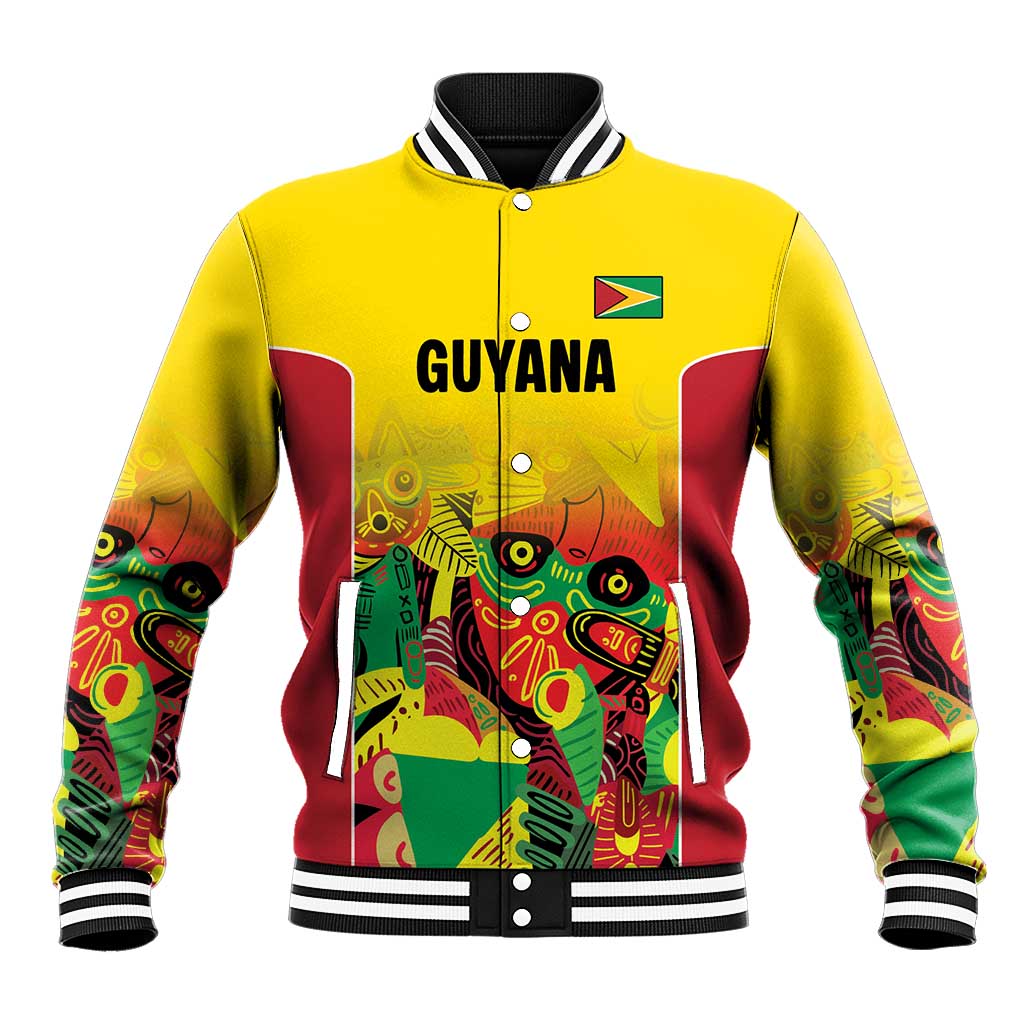 Custom Guyana Football Baseball Jacket Golden Jaguars Spirit - Yellow - Wonder Print Shop