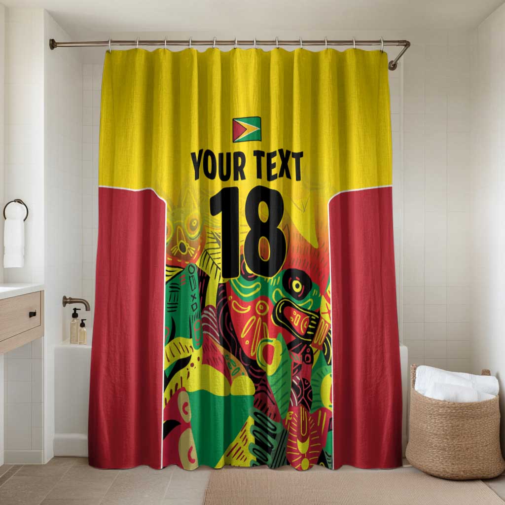Custom Guyana Football Bathroom Set Golden Jaguars Spirit - Yellow - Wonder Print Shop