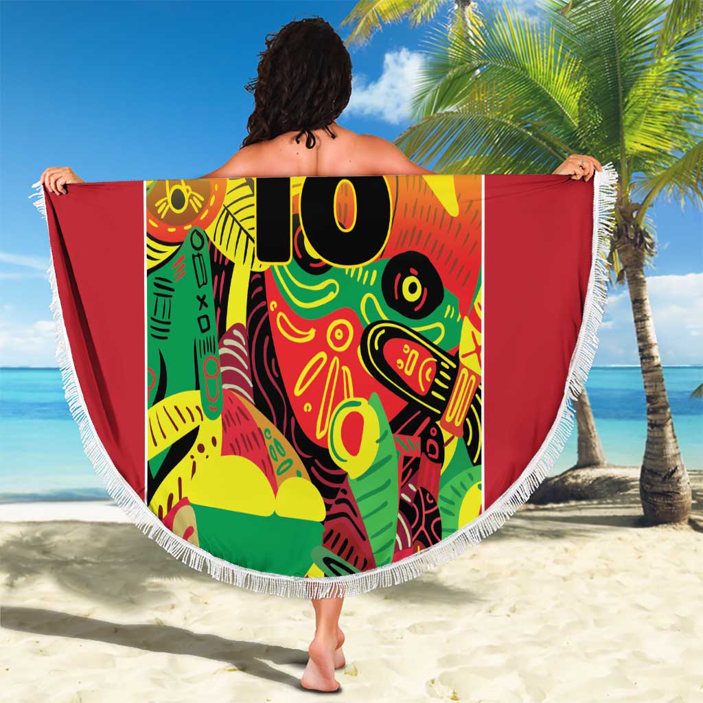 Custom Guyana Football Beach Blanket Golden Jaguars Spirit - Yellow - Wonder Print Shop