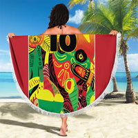 Custom Guyana Football Beach Blanket Golden Jaguars Spirit - Yellow - Wonder Print Shop
