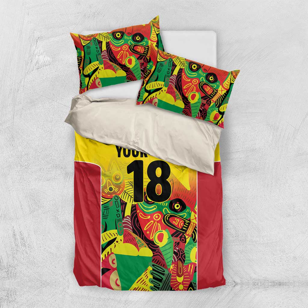 Custom Guyana Football Bedding Set Golden Jaguars Spirit - Yellow - Wonder Print Shop