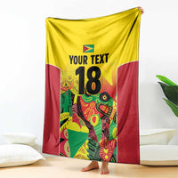 Custom Guyana Football Blanket Golden Jaguars Spirit - Yellow - Wonder Print Shop