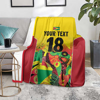 Custom Guyana Football Blanket Golden Jaguars Spirit - Yellow - Wonder Print Shop
