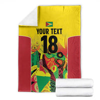Custom Guyana Football Blanket Golden Jaguars Spirit - Yellow - Wonder Print Shop