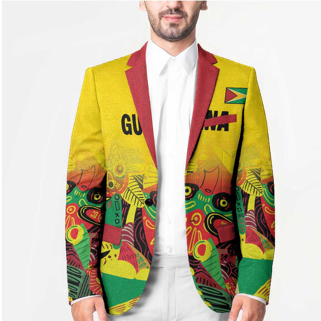 Custom Guyana Football Blazer Golden Jaguars Spirit - Yellow - Wonder Print Shop