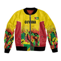 Custom Guyana Football Bomber Jacket Golden Jaguars Spirit - Yellow - Wonder Print Shop