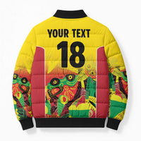 Custom Guyana Football Bomber Puffer Jacket Golden Jaguars Spirit - Yellow - Wonder Print Shop