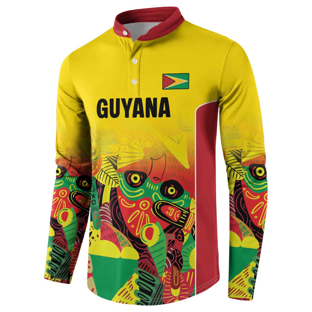Custom Guyana Football Button Sweatshirt Golden Jaguars Spirit - Yellow - Wonder Print Shop