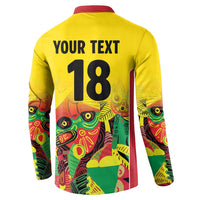 Custom Guyana Football Button Sweatshirt Golden Jaguars Spirit - Yellow - Wonder Print Shop