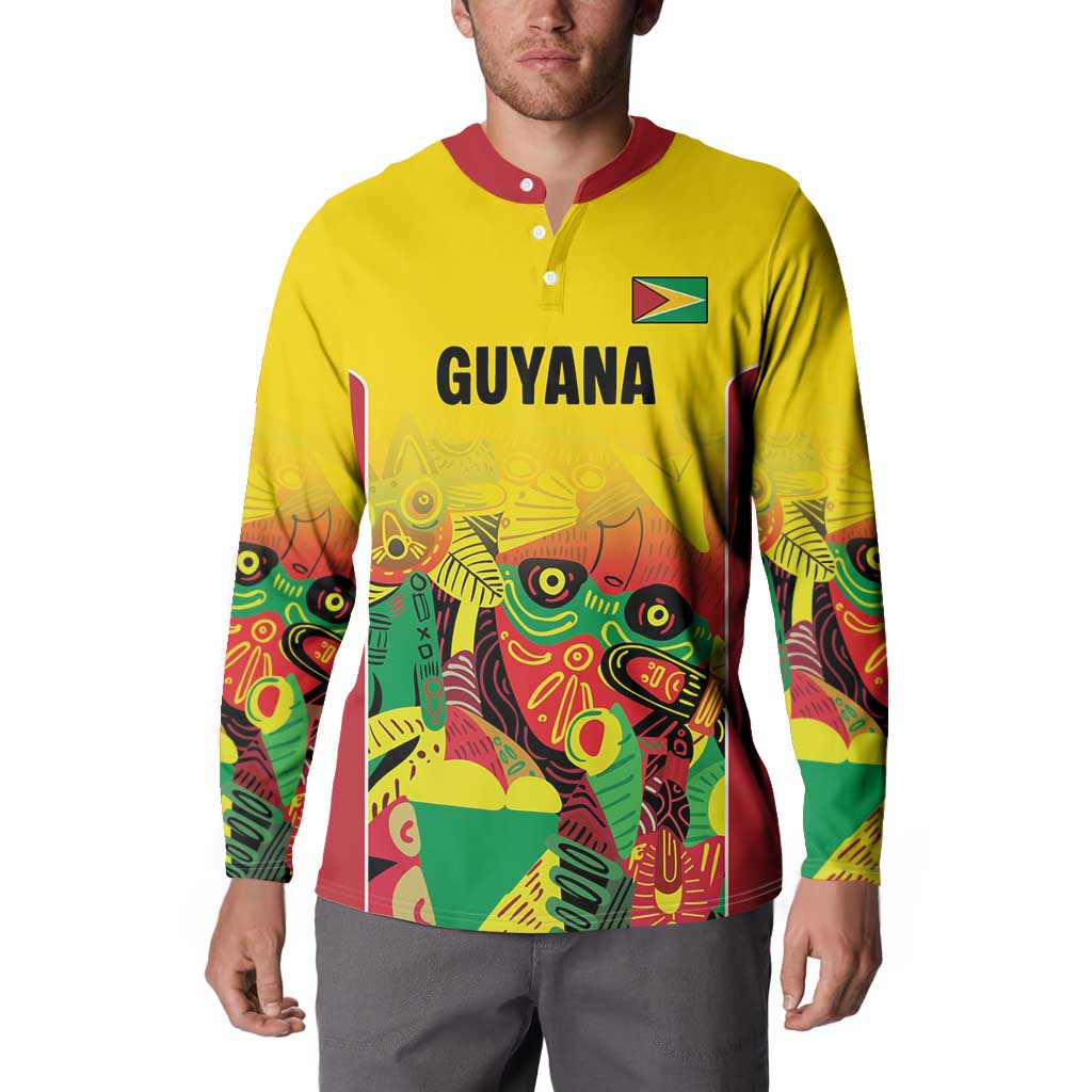 Custom Guyana Football Button Sweatshirt Golden Jaguars Spirit - Yellow - Wonder Print Shop