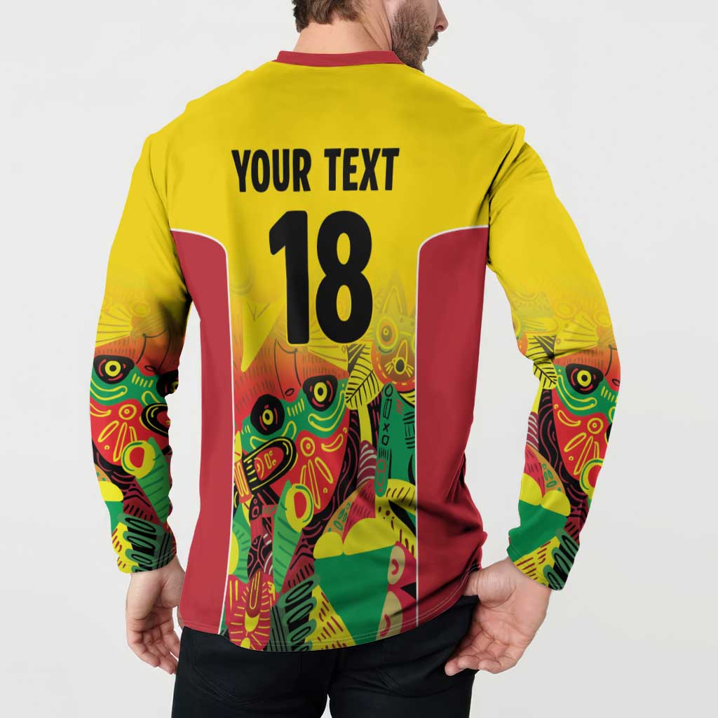 Custom Guyana Football Button Sweatshirt Golden Jaguars Spirit - Yellow - Wonder Print Shop