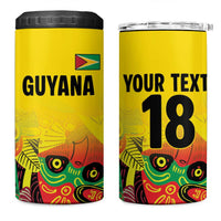 Custom Guyana Football 4 in 1 Can Cooler Tumbler Golden Jaguars Spirit - Yellow - Wonder Print Shop