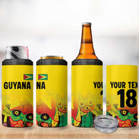 Custom Guyana Football 4 in 1 Can Cooler Tumbler Golden Jaguars Spirit - Yellow - Wonder Print Shop
