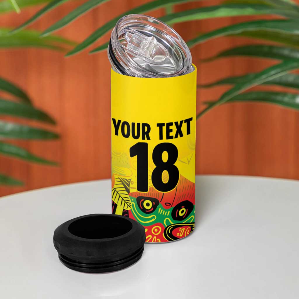 Custom Guyana Football 4 in 1 Can Cooler Tumbler Golden Jaguars Spirit - Yellow - Wonder Print Shop