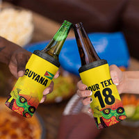 Custom Guyana Football 4 in 1 Can Cooler Tumbler Golden Jaguars Spirit - Yellow - Wonder Print Shop