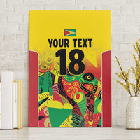 Custom Guyana Football Canvas Wall Art Golden Jaguars Spirit - Yellow - Wonder Print Shop