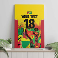Custom Guyana Football Canvas Wall Art Golden Jaguars Spirit - Yellow - Wonder Print Shop
