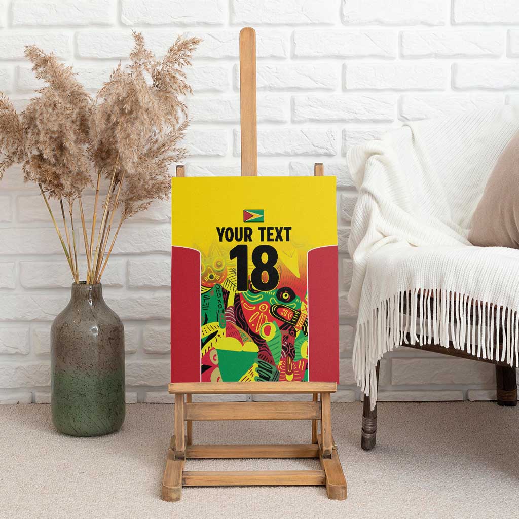 Custom Guyana Football Canvas Wall Art Golden Jaguars Spirit - Yellow - Wonder Print Shop