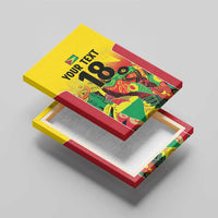 Custom Guyana Football Canvas Wall Art Golden Jaguars Spirit - Yellow - Wonder Print Shop