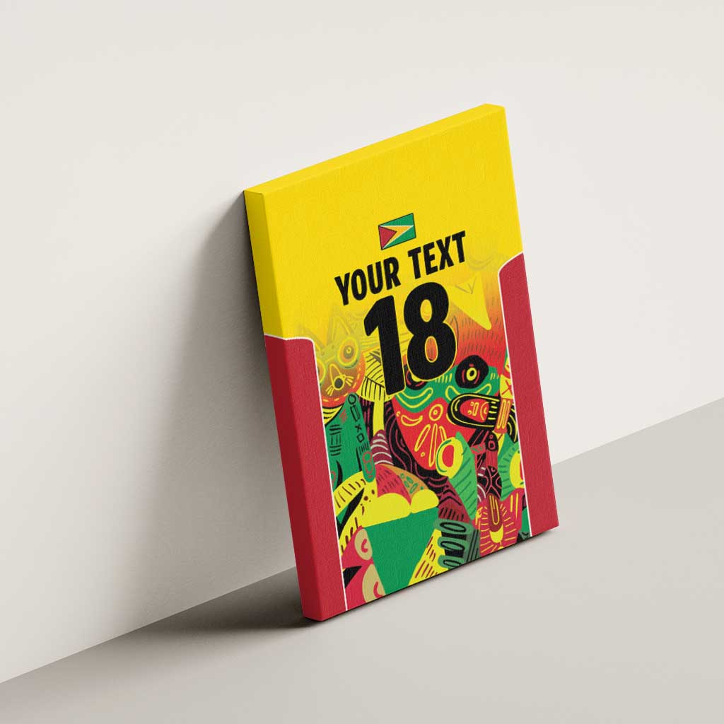 Custom Guyana Football Canvas Wall Art Golden Jaguars Spirit - Yellow - Wonder Print Shop