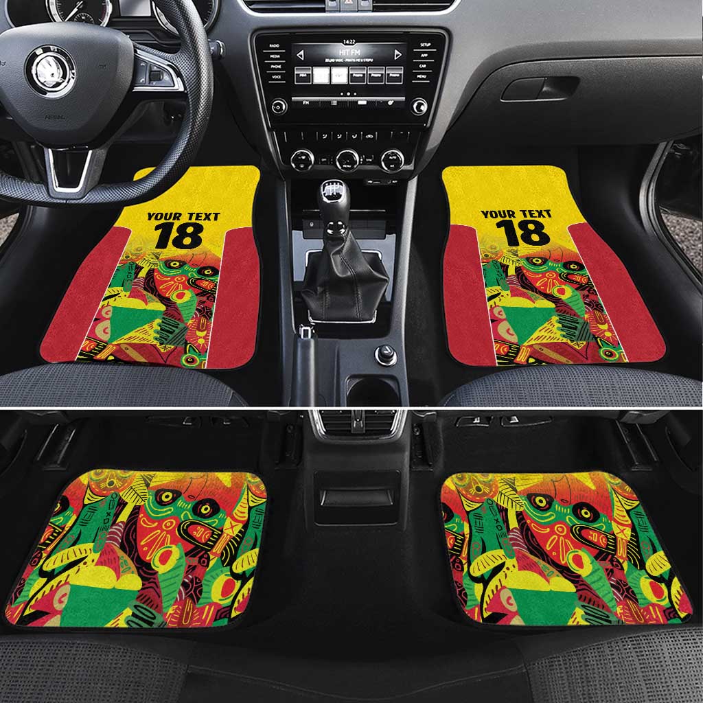 Custom Guyana Football Car Mats Golden Jaguars Spirit - Yellow - Wonder Print Shop