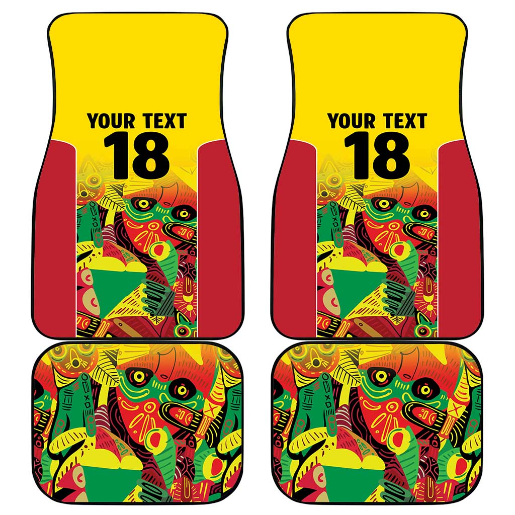 Custom Guyana Football Car Mats Golden Jaguars Spirit - Yellow - Wonder Print Shop