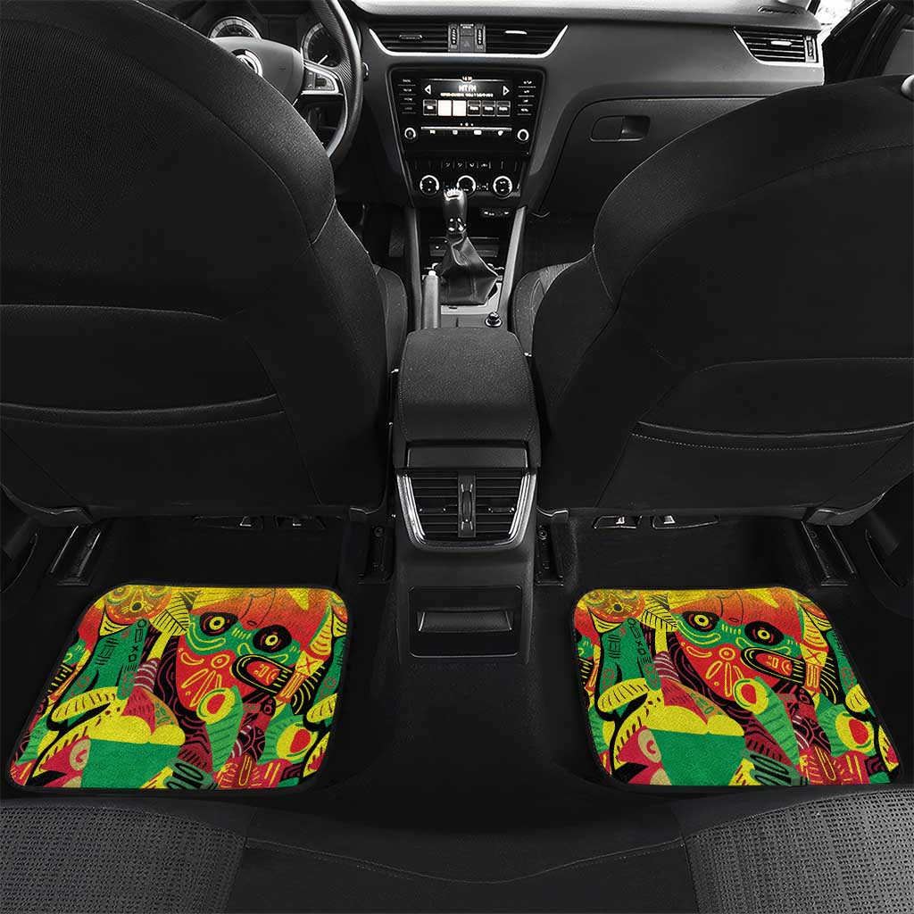Custom Guyana Football Car Mats Golden Jaguars Spirit - Yellow - Wonder Print Shop